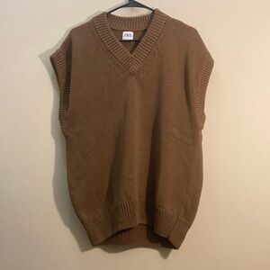 Zara Men's Brown Knit Vest